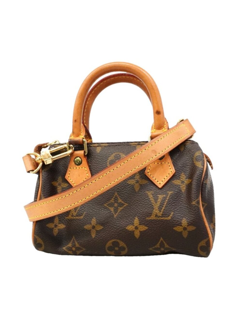 Louis Vuitton Handbag Monogram Mini Speedy Brown 2-Way Bag